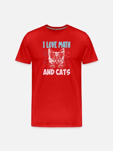 Math Kitty Cat Jag älskar matte och katter matte lärare - Organic T-shirt Ekologisk premium-T-shirt herr - röd