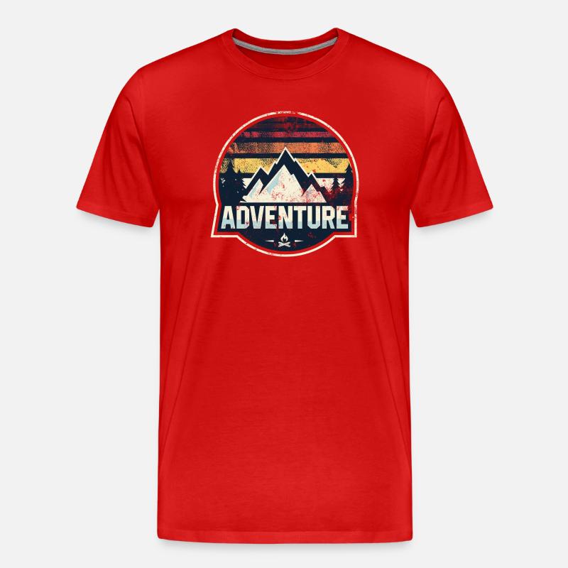 Adventure Mountain Patch - Männer Premium Bio T-Shirt - Rot