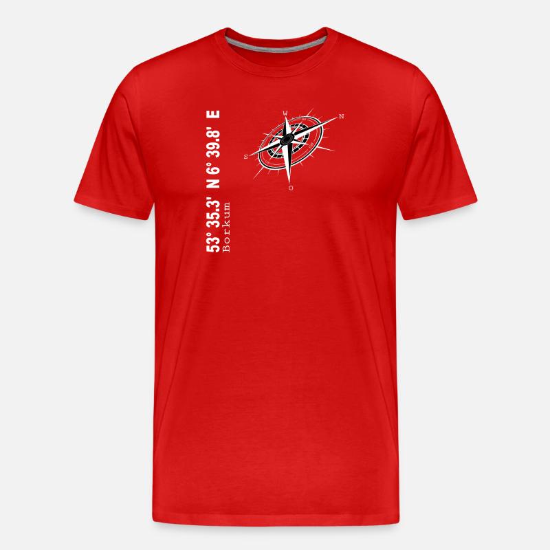 Borkum - Männer Premium Bio T-Shirt - Rot