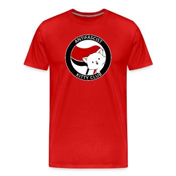 Antifascist Kitty Club Antifa Kawaii Cat - T-shirt bio Premium Homme - rouge - Devant - Damien (186cm)