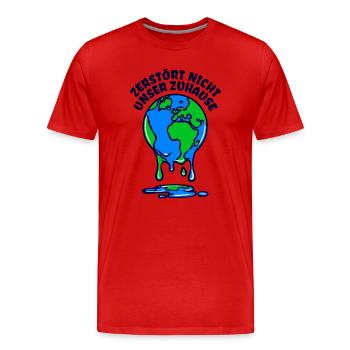 Umwelt Mutter Erde Umweltschutz Statement - Männer Premium Bio T-Shirt - Rot - Vorne - Damien (186cm)