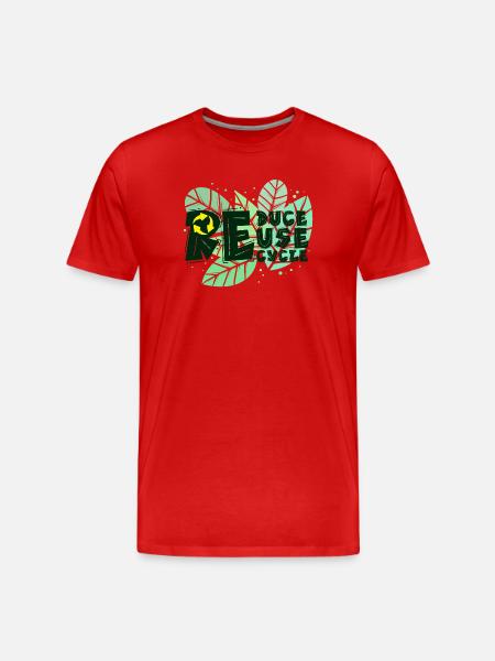 Umwelt Erde Recycling Naturschutz Statement - Männer Premium Bio T-Shirt - Rot