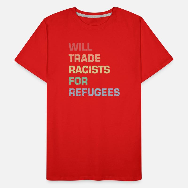 Échanger des racistes contre des réfugiés T-shirt bio Premium Homme