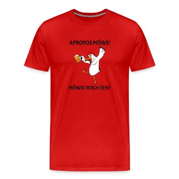 Plattdeutsch lustig - Männer Premium Bio T-Shirt - Rot - Vorne - Damien (186cm)