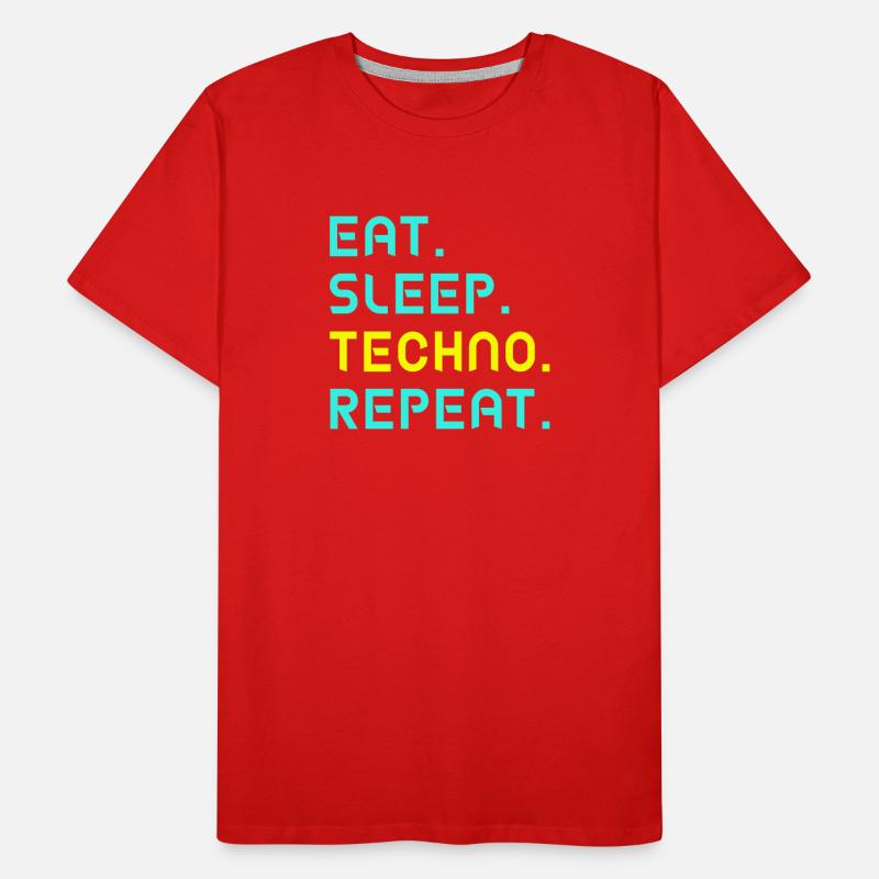 Eat. Sleep. Techno. Repeat. Männer Premium Bio T-Shirt