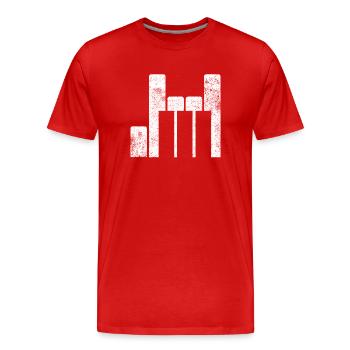 Klavier Pianist - Männer Premium Bio T-Shirt - Rot - Vorne - Damien (186cm)