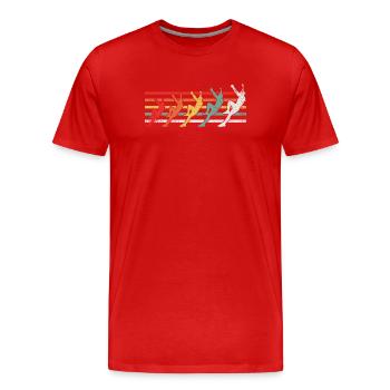 Klettern Kletterer - Männer Premium Bio T-Shirt - Rot - Vorne - Damien (186cm)