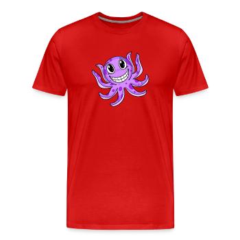 Poulpes - T-shirt bio Premium Homme - rouge - Devant - Damien (186cm)