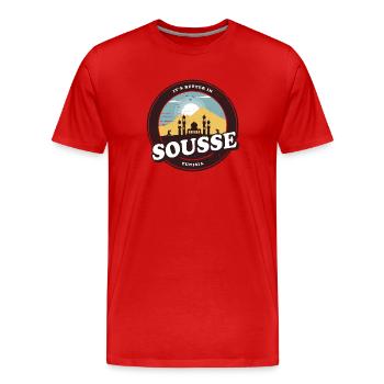 Sousse Tunisia Mosque Design - Men's Premium Organic T-Shirt - red - Front - Damien (186cm)