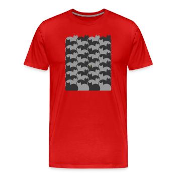 Escher Style Cats Textur - Männer Premium Bio T-Shirt - Rot - Vorne - Damien (186cm)