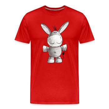 Kleiner Esel I Tiermotiv - Männer Premium Bio T-Shirt - Rot - Vorne - Damien (186cm)