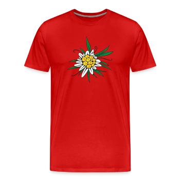 Edelweiss Flower Flower - Men's Premium Organic T-Shirt - red - Front - Damien (186cm)