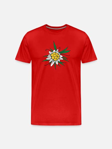Fleur d’Edelweiss - T-shirt bio Premium Homme - rouge