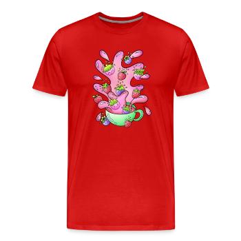 Strawberries | Fruity | Healthy | Gift - Men's Premium Organic T-Shirt - red - Front - Damien (186cm)