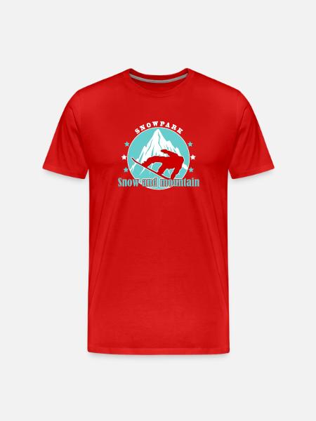 Mountain and Alpine Skiing Illustration - Men's Premium Organic T-Shirt - red