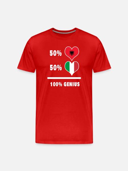 Italia e Albania brillanti / Regalo - Maglietta ecologica premium da uomo - rosso