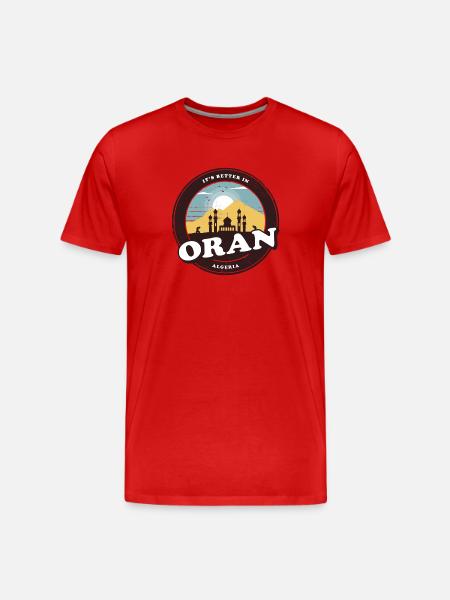 Oran Algeria Mosque Design - Men's Premium Organic T-Shirt - red