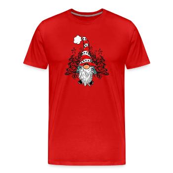 Gnome Xmas Art - Männer Premium Bio T-Shirt - Rot - Vorne - Damien (186cm)