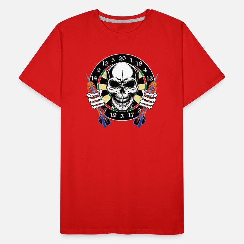 Crâne de fléchette avec des flèches brûlantes T-shirt bio Premium Homme