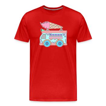 Kids Eiscreme - Männer Premium Bio T-Shirt - Rot - Vorne - Damien (186cm)