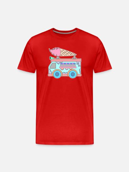Kids Eiscreme - Männer Premium Bio T-Shirt - Rot