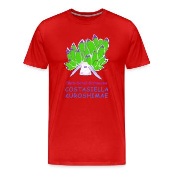 Blatt-Schaf-Schnecke, Costasiella kuroshimae - Männer Premium Bio T-Shirt - Rot - Vorne - Damien (186cm)