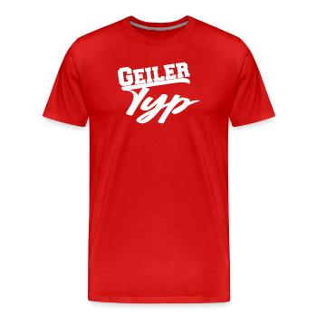 Geiler Typ Mann lustig Geschenk - Männer Premium Bio T-Shirt - Rot - Vorne - Damien (186cm)