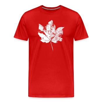 Blatt Herbstblatt Laub Herbst - Männer Premium Bio T-Shirt - Rot - Vorne - Damien (186cm)