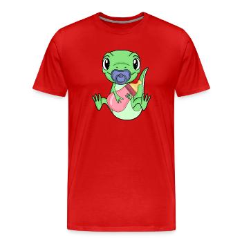 Baby Eidechse - Männer Premium Bio T-Shirt - Rot - Vorne - Damien (186cm)