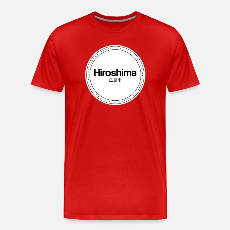 Hiroshima Stempel Logo - Männer Premium Bio T-Shirt - Rot