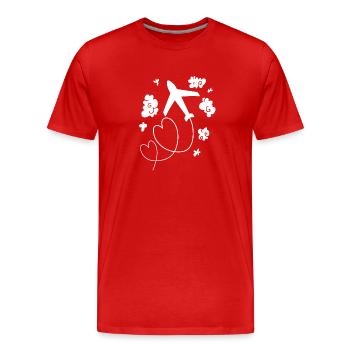 Avion - T-shirt bio Premium Homme - rouge - Devant - Damien (186cm)
