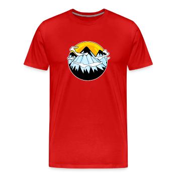 Montagnes de montagne - T-shirt bio Premium Homme - rouge - Devant - Damien (186cm)