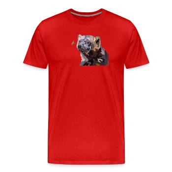 Freddy Wolverine and the Bee - Men's Premium Organic T-Shirt - red - Front - Damien (186cm)
