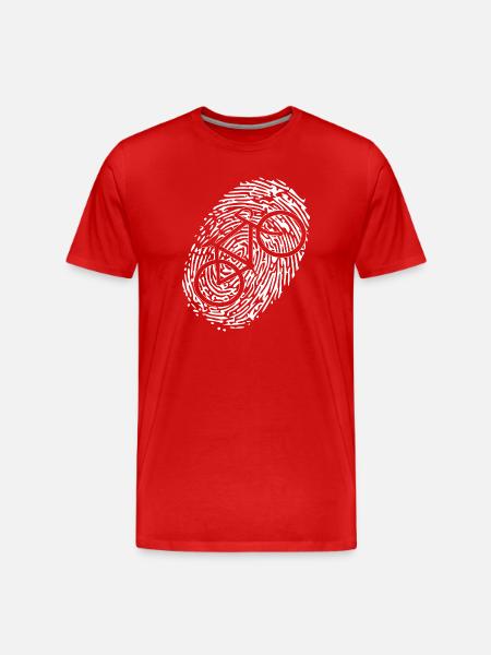 Bicycle Fingerprint - Men's Premium Organic T-Shirt - red