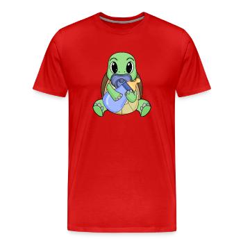 Baby Schildkröte - Männer Premium Bio T-Shirt - Rot - Vorne - Damien (186cm)