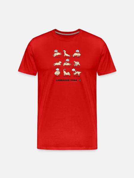 LABRADOR YOGA BEIGE - Männer Premium Bio T-Shirt - Rot