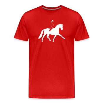 Cavalier de dressage moderne - cheval au trot fort - T-shirt bio Premium Homme - rouge - Devant - Damien (186cm)