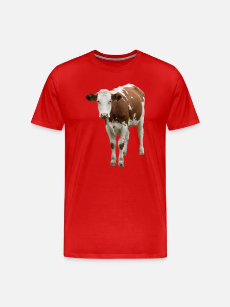 Cow - Men's Premium Organic T-Shirt - red