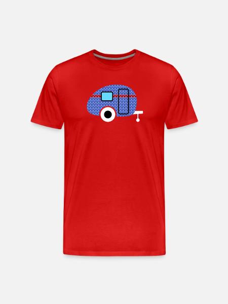 Caravan Knitting Pattern Caravan Camping Winter - Men's Premium Organic T-Shirt - red