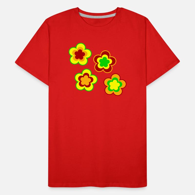 70s Flower Pattern Men's Premium Organic T-Shirt