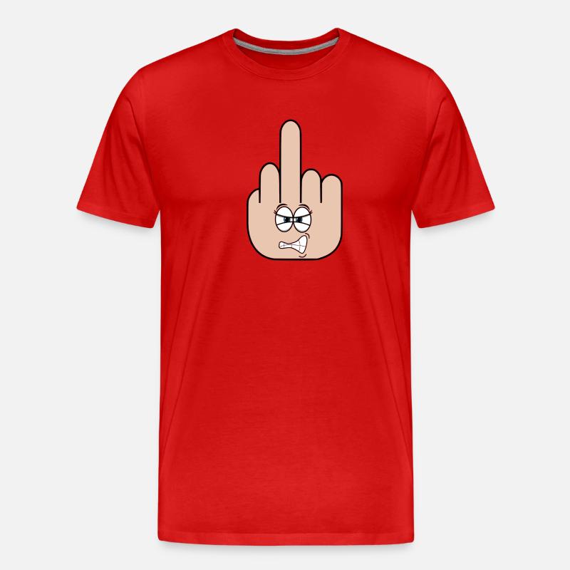 Mittelfinger - Männer Premium Bio T-Shirt - Rot