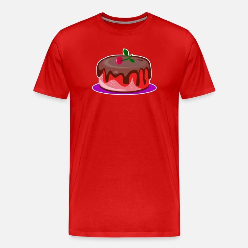 Torte Kuchen - Männer Premium Bio T-Shirt - Rot
