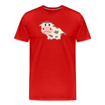 Kuh Bauern Landwirt Landwirtschaft - Männer Premium Bio T-Shirt - Rot - Vorne - Damien (186cm)