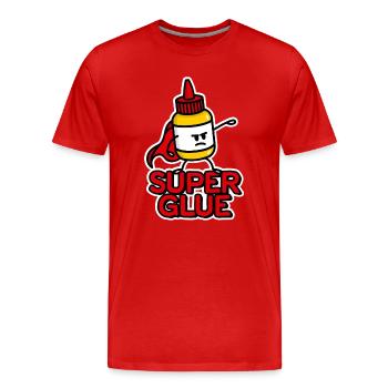 Super Super Glue Drôle Super Glue Hero - T-shirt bio Premium Homme - rouge - Devant - Damien (186cm)