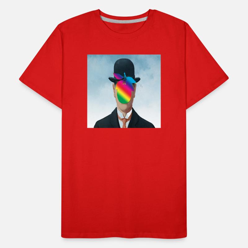 Regenbogen Apfel-Mann Männer Premium Bio T-Shirt