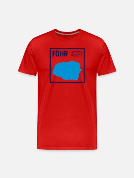 Foehr | Map Minimalist contour - Men's Premium Organic T-Shirt - red