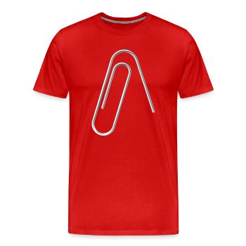 Paper Clip reset Helpdesk PC Technician Nerd Geek - T-shirt bio Premium Homme - rouge - Devant - Damien (186cm)