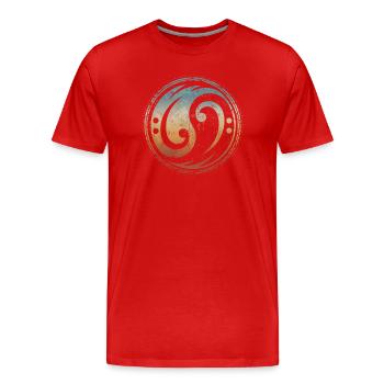 Bass Bassschlüssel Yin Yang Bass für Bassist - Männer Premium Bio T-Shirt - Rot - Vorne - Damien (186cm)