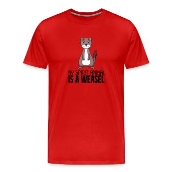 Belette - T-shirt bio Premium Homme - rouge - Devant - Damien (186cm)