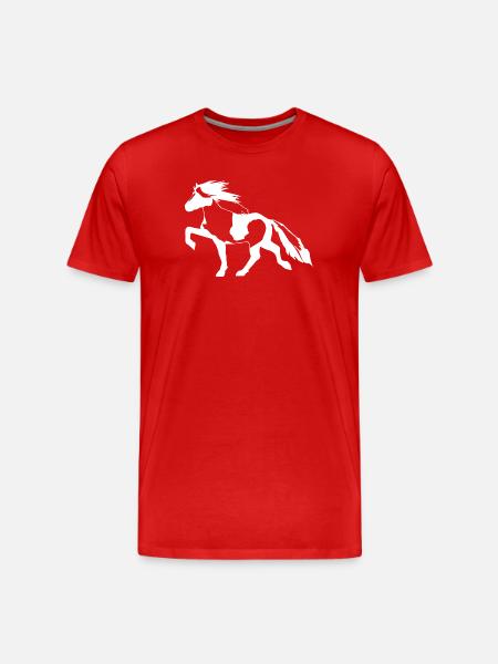 Schecke Islandpferd - Männer Premium Bio T-Shirt - Rot